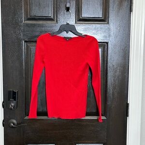Ann Taylor Ribbed Crewneck Top Medium